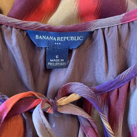 Banana Republic New Chevron Chiffon Boho Dress 6 - Picture 4 of 8